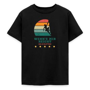 Si ça me suffit, j’irai grimper - T-shirt Ado - noir - Devant - AI Model Teenager Male light (155cm)