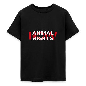 LES DROITS DES ANIMAUX VEGAN MAINTENANT PROTECTION ANIMALE - T-shirt Ado - noir - Devant - AI Model Teenager Male light (155cm)