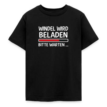windel wird geladen bitte warten baby body lustig - Teenager T-Shirt - Schwarz - Vorne - AI Model Teenager Male light (155cm)
