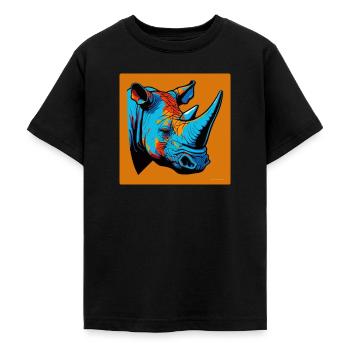 Glorreiches Nashorn in der Pop Art - Teenager T-Shirt - Schwarz - Vorne - AI Model Teenager Male light (155cm)