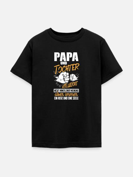 Papa Und Tochter Geschenk - Teenager T-Shirt - Schwarz