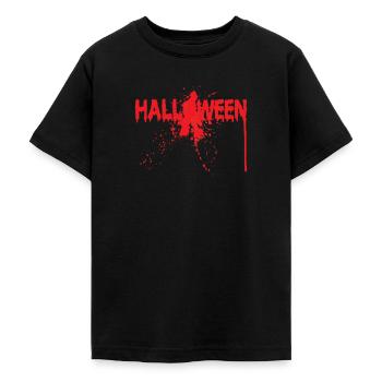 Blutiger Halloween Schriftzug Splatter - Teenager T-Shirt - Schwarz - Vorne - AI Model Teenager Male light (155cm)