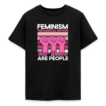 Ermächtigung Gleichberechtigung der Geschlechter F - Teenager T-Shirt - Schwarz - Vorne - AI Model Teenager Male light (155cm)