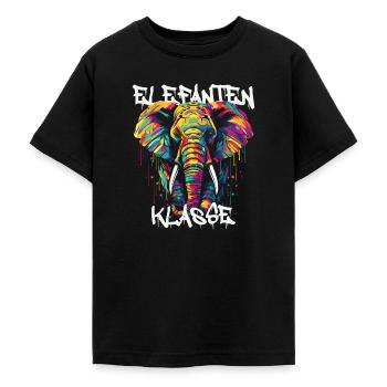 Graffiti Elefantenklasse Grundschule Klassentier - Teenager T-Shirt - Schwarz - Vorne - AI Model Teenager Male light (155cm)