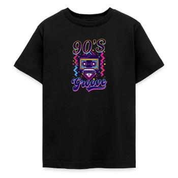 Années 90 R&B Groove des années 90 - T-shirt Ado - noir - Devant - AI Model Teenager Male light (155cm)