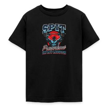 Pre Workout Spucke Pre Workout In Meinem Mund - Teenager T-Shirt - Schwarz - Vorne - AI Model Teenager Male light (155cm)