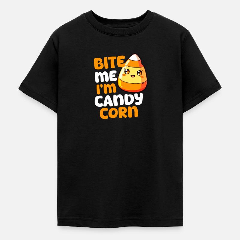 Candy Corn mi morde, sono Candy Corn - Maglietta per ragazzi - nero
