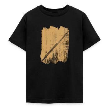 flûte traversière - T-shirt Ado - noir - Devant - AI Model Teenager Male light (155cm)