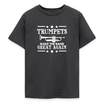 Trumpet trumpet trumpeter wind instrument - Teenage T-Shirt - dark grey - Front - AI Model Teenager Male light (155cm)