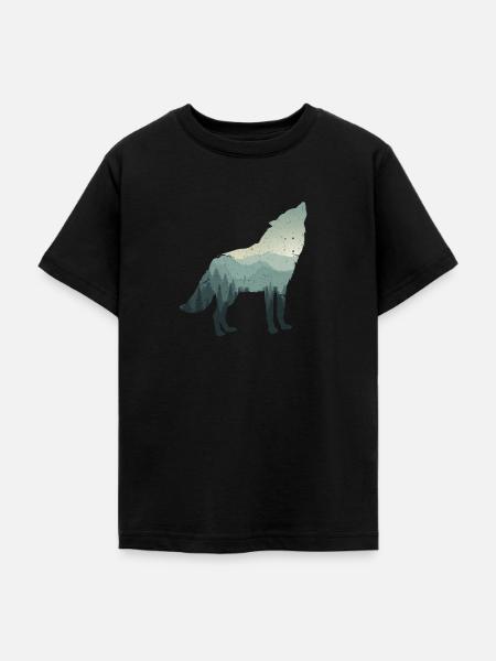 Wolf - Teenager T-Shirt - Schwarz
