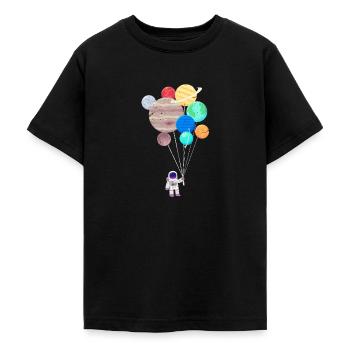 Astronaut planeet universum ruimtemelkweg - Teenager T-shirt - zwart - Voor - AI Model Teenager Male light (155cm)