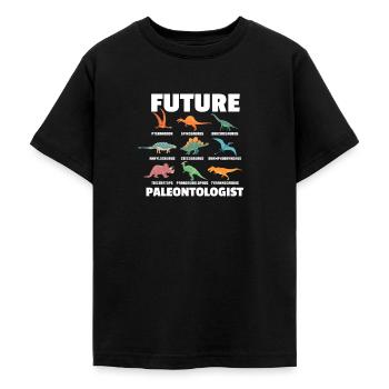Paleontology dinosaur excavation fossil - Teenage T-Shirt - black - Front - AI Model Teenager Male light (155cm)