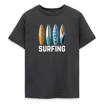 surfing - Teenage T-Shirt - dark grey - Front - AI Model Teenager Male light (155cm)
