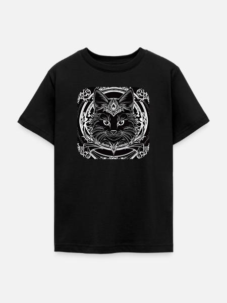 Coole Gothik Katze - Teenager T-Shirt - Schwarz