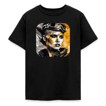 Cooles Steampunk Girl - Teenager T-Shirt - Schwarz - Vorne - AI Model Teenager Male light (155cm)
