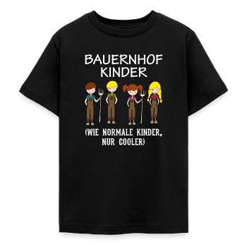 Bauernhof Kinder Landwirt Bauer Spruch Geschenk - Teenager T-Shirt - Schwarz - Vorne - AI Model Teenager Male light (155cm)