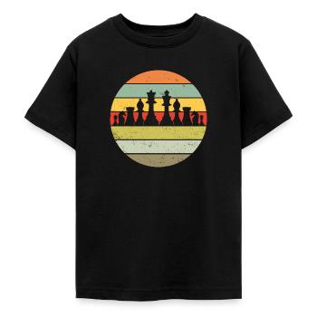 Jeu d’échecs Joueurs d’échecs rétro cadeau - T-shirt Ado - noir - Devant - AI Model Teenager Male light (155cm)