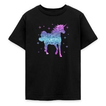 Einhorn Geschenk Mädchen Frauen Glitzer Unicorn - Teenager T-Shirt - Schwarz - Vorne - AI Model Teenager Male light (155cm)