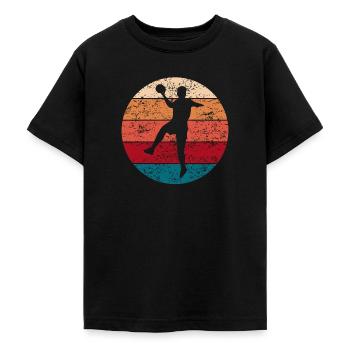 Handball Handballer Sportler Retro Geschenk - Teenager T-Shirt - Schwarz - Vorne - AI Model Teenager Male light (155cm)