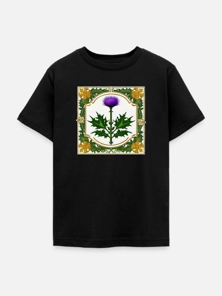 Distel als Wappen III - Teenager T-Shirt - Schwarz