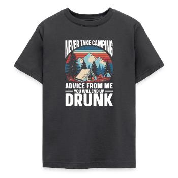 Camping Campfire Camper - Teenage T-Shirt - dark grey - Front - AI Model Teenager Male light (155cm)