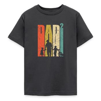 Dad to the power of 2 dad of two dad gift BMX bike - Teenage T-Shirt - dark grey - Front - AI Model Teenager Male light (155cm)