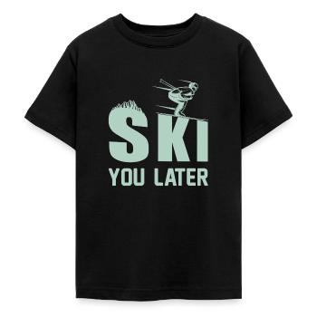 Ski you later Skifahren Skiurlaub Winter Lustiges - Teenager T-Shirt - Schwarz - Vorne - AI Model Teenager Male light (155cm)