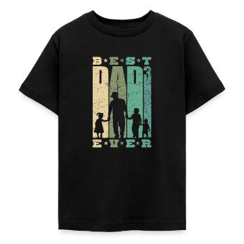 Best Dad Ever Vater 3 Kinder dreifacher Papa - Teenager T-Shirt - Schwarz - Vorne - AI Model Teenager Male light (155cm)