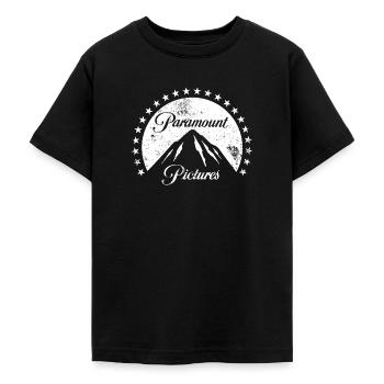 Paramount Pictures Weißes Logo Im Vintage-Stil - Teenager T-Shirt - Schwarz - Vorne - AI Model Teenager Male light (155cm)