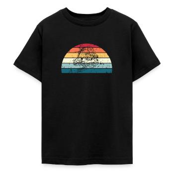 Retro Archäologie Sonnenuntergang Vintage Archäologie - Teenager T-Shirt - Schwarz - Vorne - AI Model Teenager Male light (155cm)