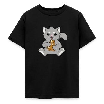 Tarte aux pommes - T-shirt Ado - noir - Devant - AI Model Teenager Male light (155cm)
