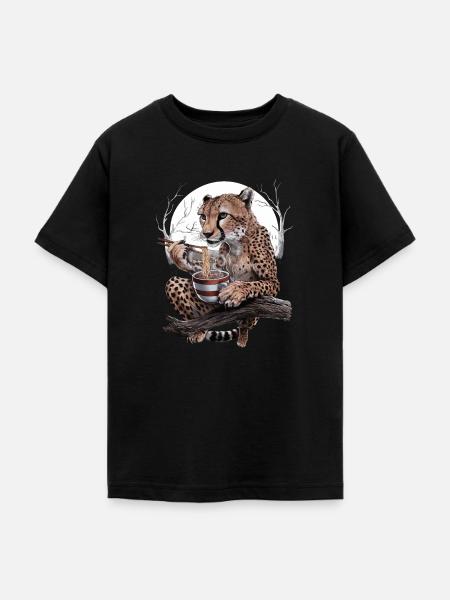 Gepard - Teenager T-Shirt - Schwarz