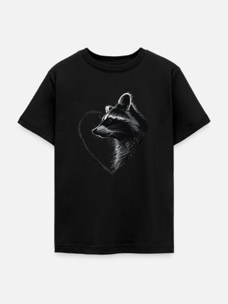 Waschbär - Teenager T-Shirt - Schwarz