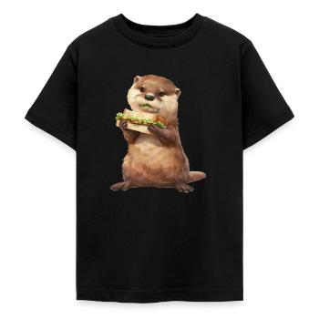 Otter - Teenager T-Shirt - Schwarz - Vorne - AI Model Teenager Male light (155cm)