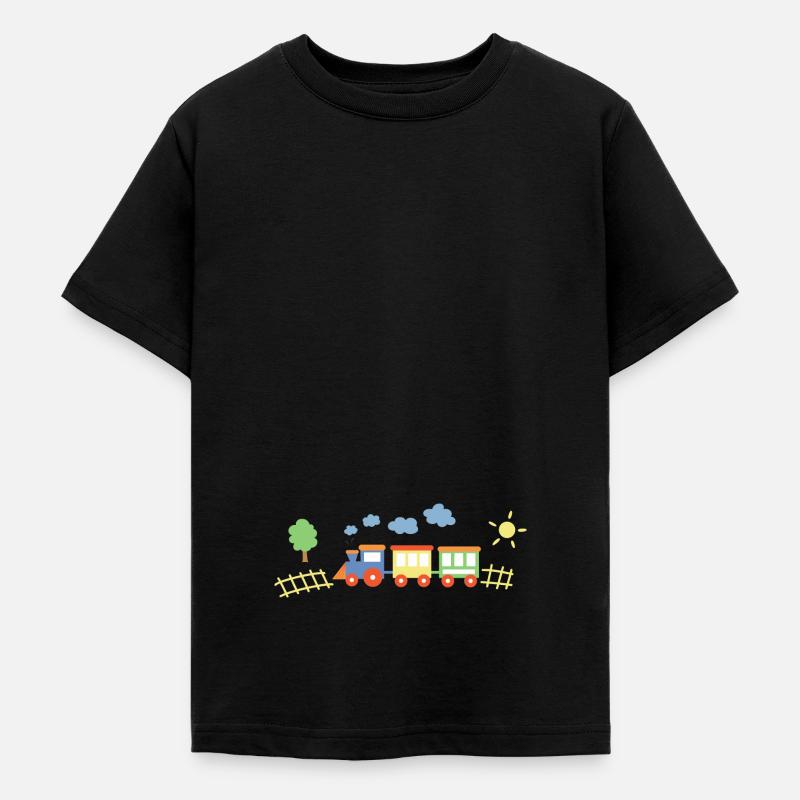 Train avec des wagons - T-shirt Ado - noir