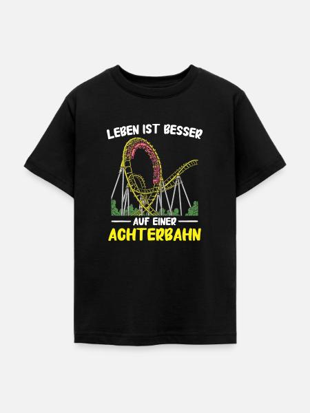 Achterbahn Freizeitpark Roller Coaster - Teenager T-Shirt - Schwarz