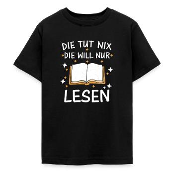 Buch Lesen Bücher Buch Nerd Bücherwurm - Teenager T-Shirt - Schwarz - Vorne - AI Model Teenager Male light (155cm)