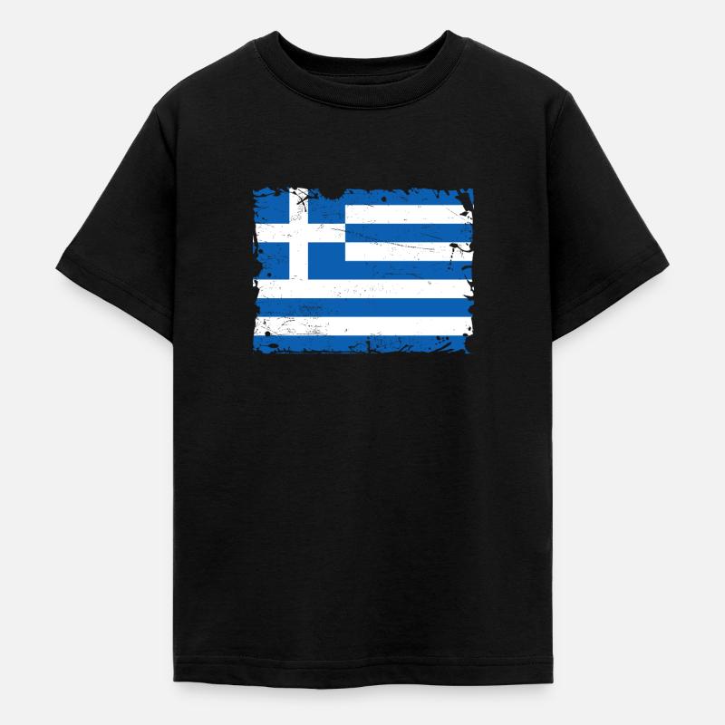 Grèce Pavillon - T-shirt Ado - noir