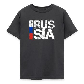 Russie - T-shirt Ado - charbon - Devant - AI Model Teenager Male light (155cm)