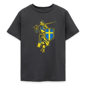 Swedish knight - Teenage T-Shirt - dark grey - Front - AI Model Teenager Male light (155cm)
