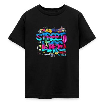 Graffiti Kunst - Teenager T-Shirt - Schwarz - Vorne - AI Model Teenager Male light (155cm)