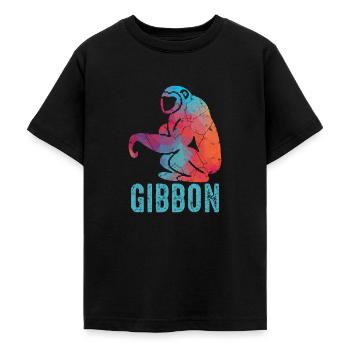 Singe Gibbon - T-shirt Ado - noir - Devant - AI Model Teenager Male light (155cm)