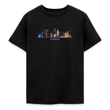 Londoner Skyline London - Teenage T-Shirt - black - Front - AI Model Teenager Male light (155cm)
