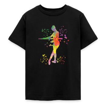 Ballet Danseuse Colorsplash Ballerina - T-shirt Ado - noir - Devant - AI Model Teenager Male light (155cm)