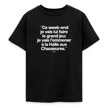 H - Citation célèbre de séries TV / films - T-shirt Ado - noir - Devant - AI Model Teenager Male light (155cm)
