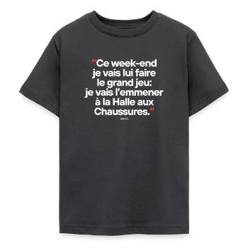 H - Citation célèbre de séries TV / films - T-shirt Ado - charbon - Devant - AI Model Teenager Male light (155cm)