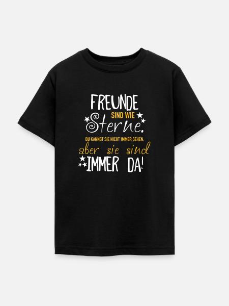 Freunde sind wie Sterne - Teenager T-Shirt - Schwarz