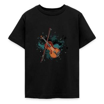 Geige - Teenager T-Shirt - Schwarz - Vorne - AI Model Teenager Male light (155cm)