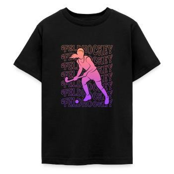Hockey Vintage Hockeyspieler Feldhockey Mädchen - Teenager T-Shirt - Schwarz - Vorne - AI Model Teenager Male light (155cm)