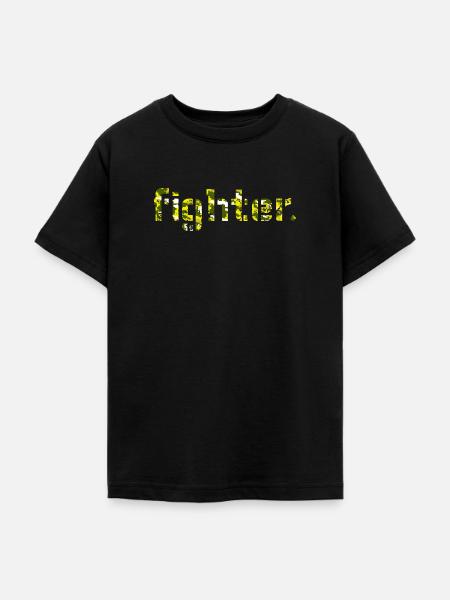 fighter. camouflage gelb - Teenager T-Shirt - Schwarz